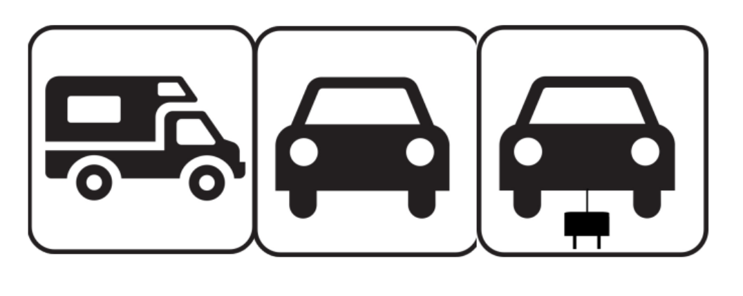 M163 compatibiliteit pictogrammen: Auto, Camper, Elektrisch